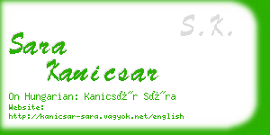 sara kanicsar business card